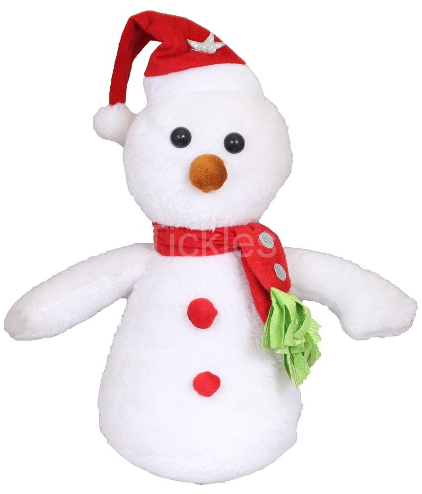     			Tickles Christmas Snowman with Santa Cap and Muffler Soft Stuffed Plush Toy for Kids (Color: White Size: 25 cm)