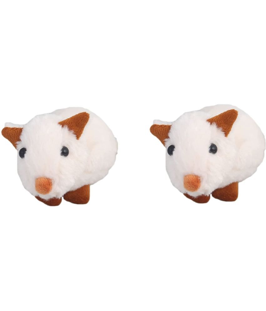     			Tickles Cute Mouse Soft Stuffed Plush Toy for Kids Home & Room Decoration (Color: White Size: 15 cm) (Set of 2)