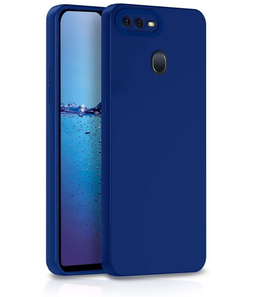     			Case Vault Covers - Blue Silicon Plain Cases Compatible For Oppo F9 Pro ( Pack of 1 )