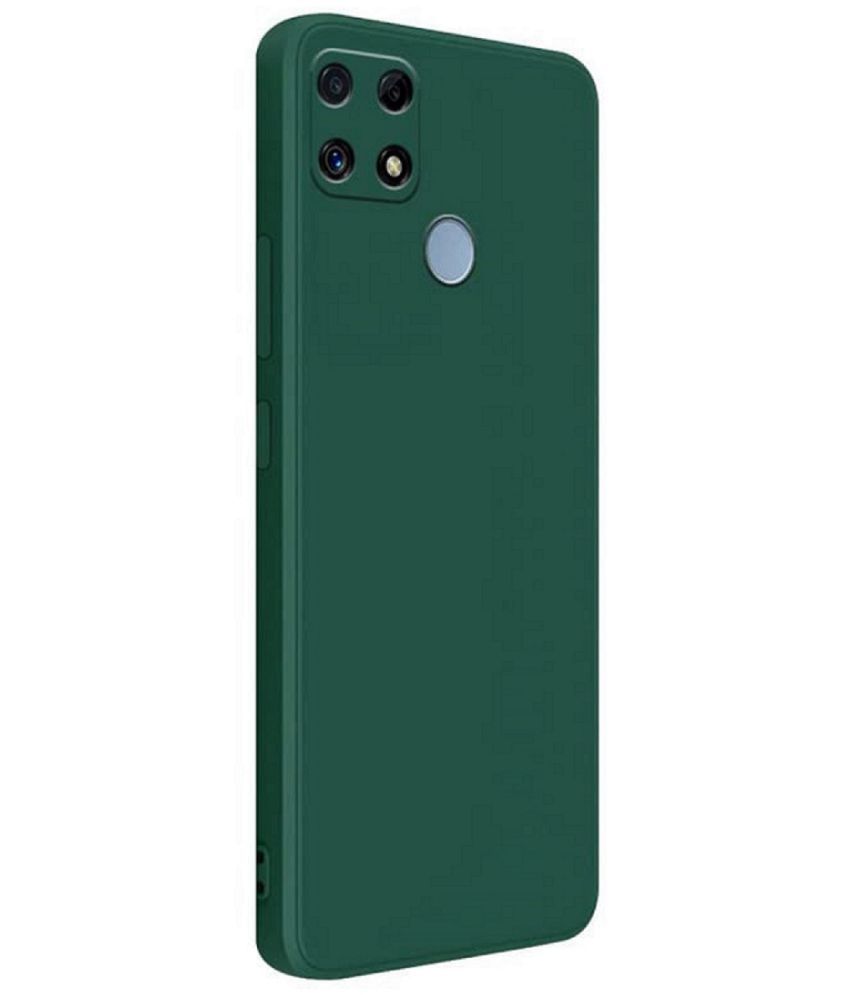     			Case Vault Covers - Green Silicon Plain Cases Compatible For Realme C12 ( Pack of 1 )