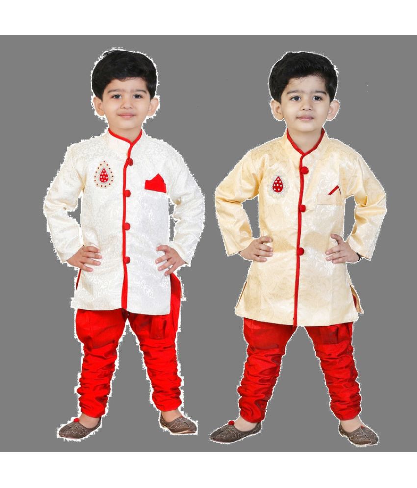     			GENERATION NEXT - Multicolor Silk Boys Kurta With Pyjama ( Pack of 3 )
