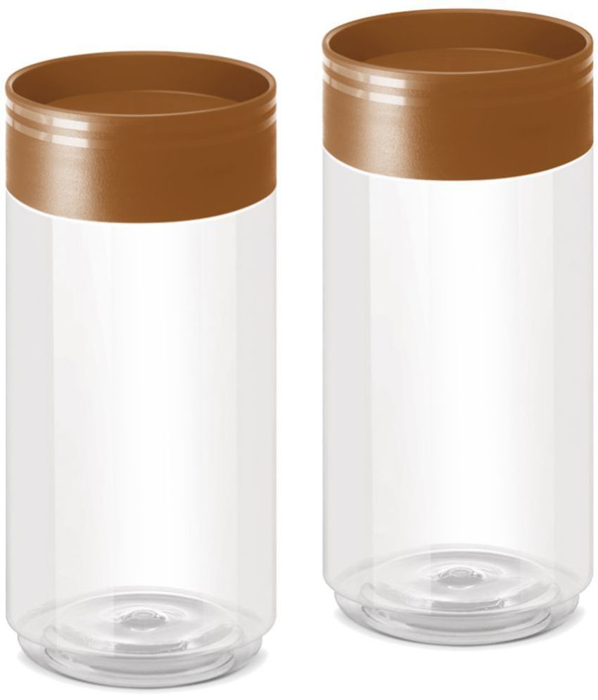     			Milton Stack IT 1000 Plastic Storage Jar Set of 2 890 ml Each Brown