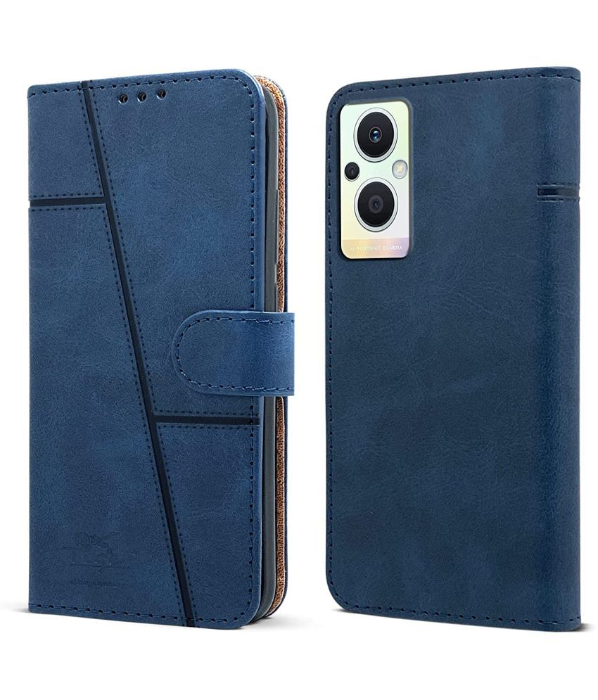     			NBOX - Blue Artificial Leather Flip Cover Compatible For Oppo F21 Pro 5G ( Pack of 1 )