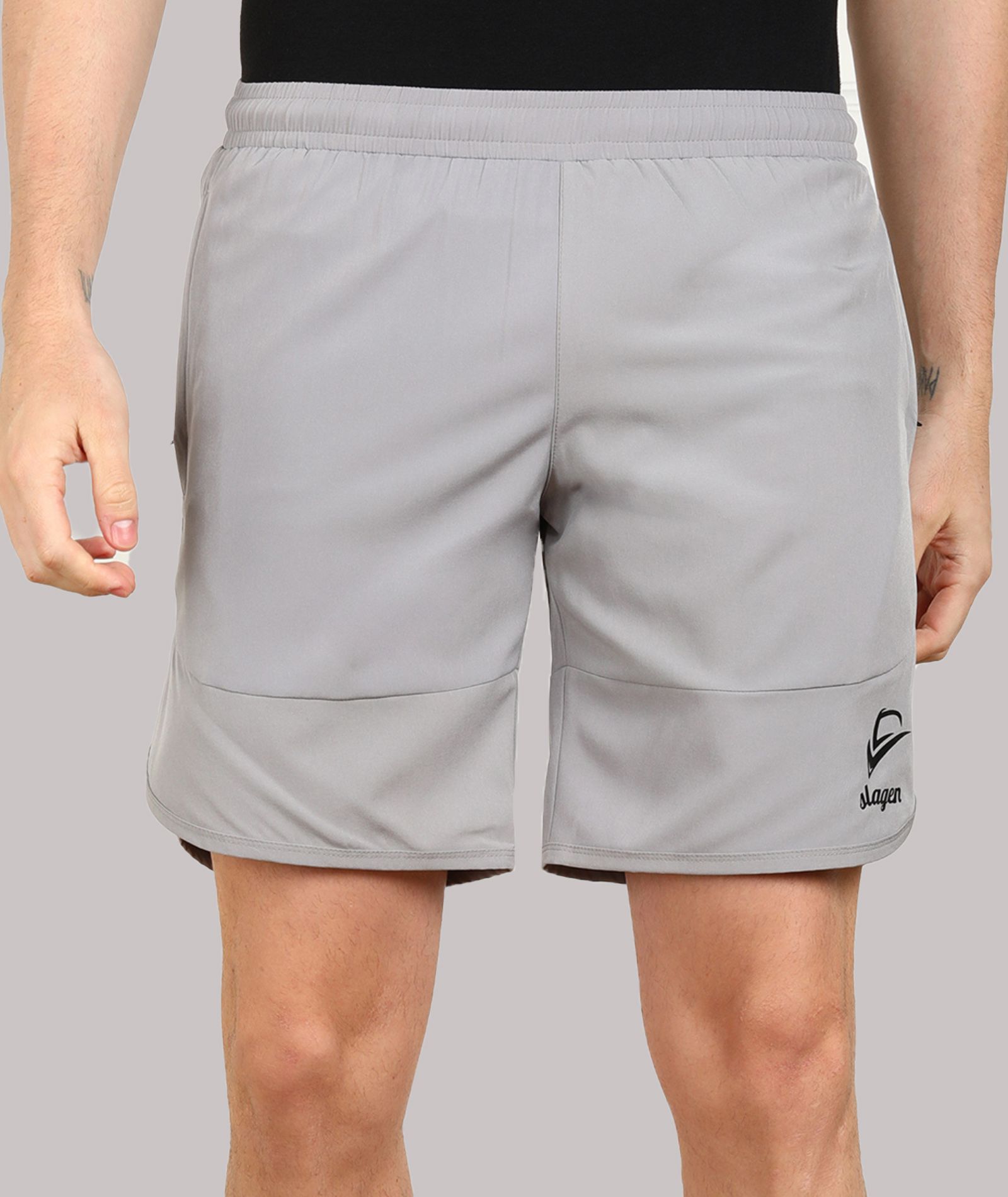     			SLAGEN - Light Grey Polyester Men's Running Shorts ( Pack of 1 )
