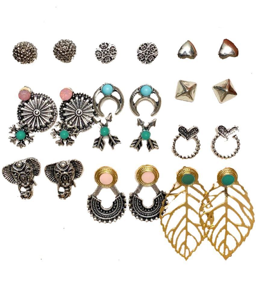     			FASHION FRILL - Silver Stud Earrings ( More Than 10 )
