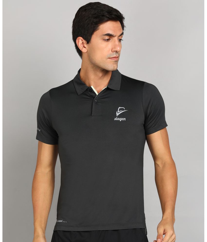     			SLAGEN - Grey Polyester Regular Fit Men's Sports Polo T-Shirt ( Pack of 1 )