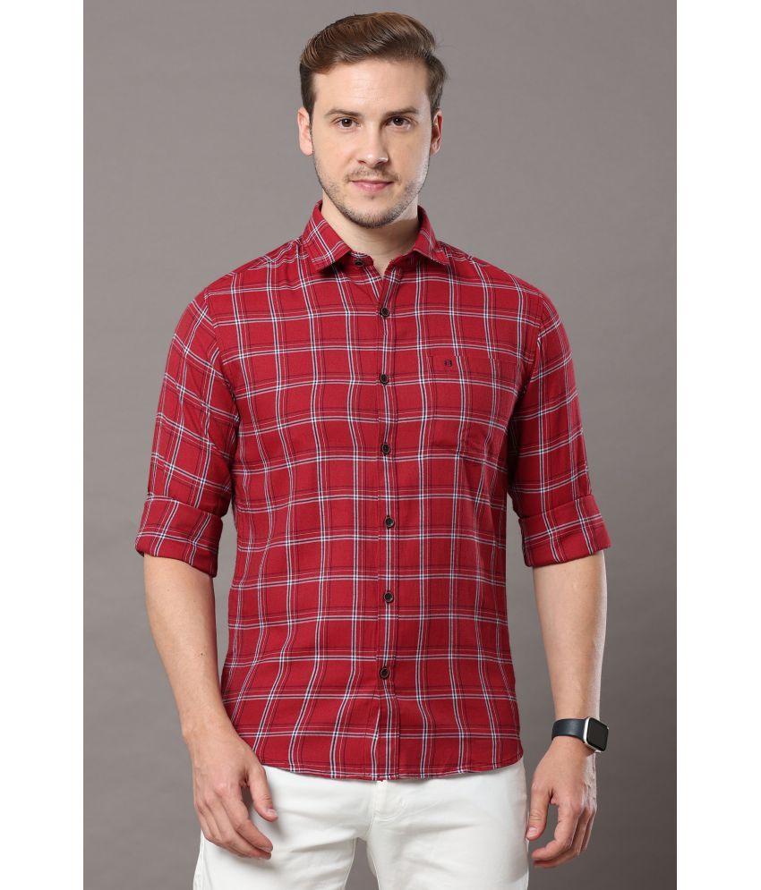     			Cool Colors - Red 100% Cotton Slim Fit Men's Casual Shirt ( Pack of 1 )