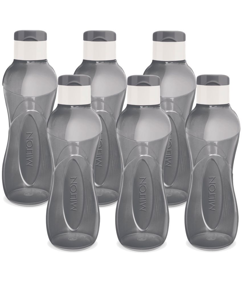    			Milton I Go Flip Plastic Water Bottle Set of 6, 750 ml Each, Grey | Sports | Gym | Home | Kitchen | Travel Bottle | Hiking | Treking | Reusable