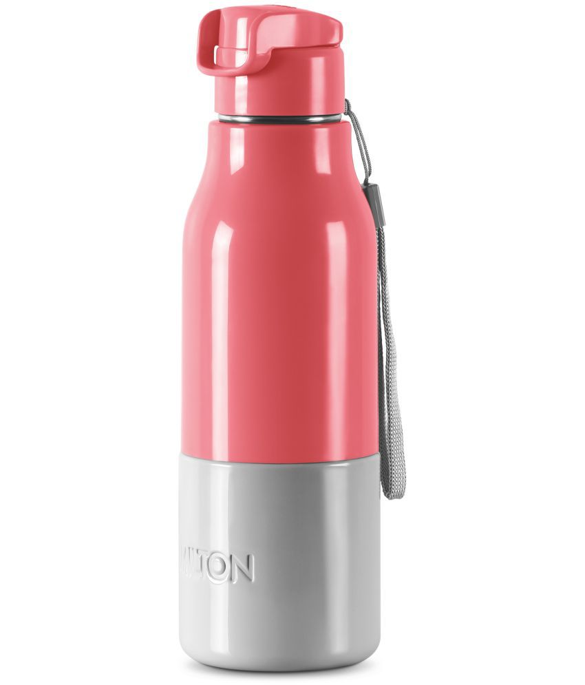     			Milton Steel Sprint 600 Insulated Inner Stainless Steel Water Bottle, 510 ml, Pink | Hot or Cold | Easy Grip | Leak Proof | Kids School Bottle | Office | Gym | Hiking | Treking | Travel Bottle