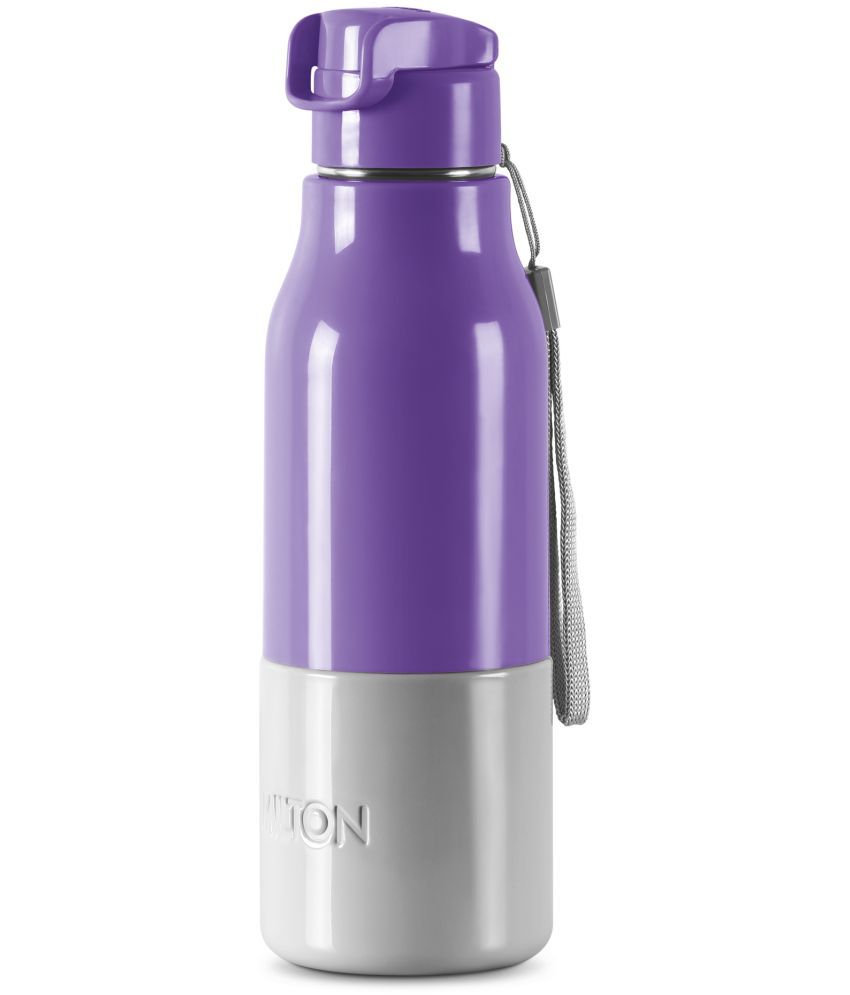     			Milton Steel Sprint 600 Insulated Inner Stainless Steel Water Bottle, 510 ml, Purple | Hot or Cold | Easy Grip | Leak Proof | Kids School Bottle | Office | Gym | Hiking | Treking | Travel Bottle