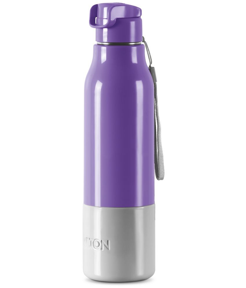     			Milton Steel Sprint 900 Insulated Inner Stainless Steel Water Bottle, 630 ml, Purple | Hot or Cold | Easy Grip | Leak Proof | Kids School Bottle | Office | Gym | Hiking | Treking | Travel Bottle