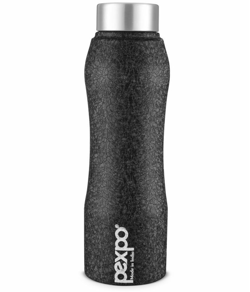     			PEXPO 750 ml Stainless Steel Fridge Water Bottle (Set of 1, Black, Bistro)
