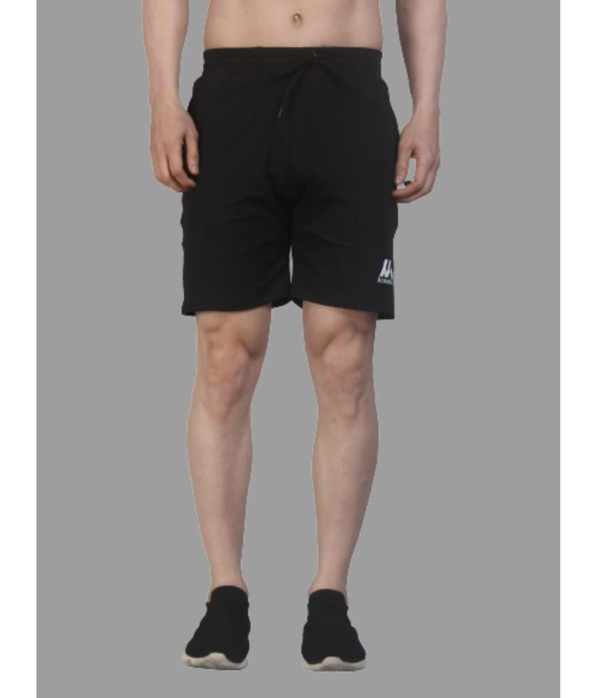     			Actoactivesports - Black Lycra Men's Gym Shorts ( Pack of 1 )