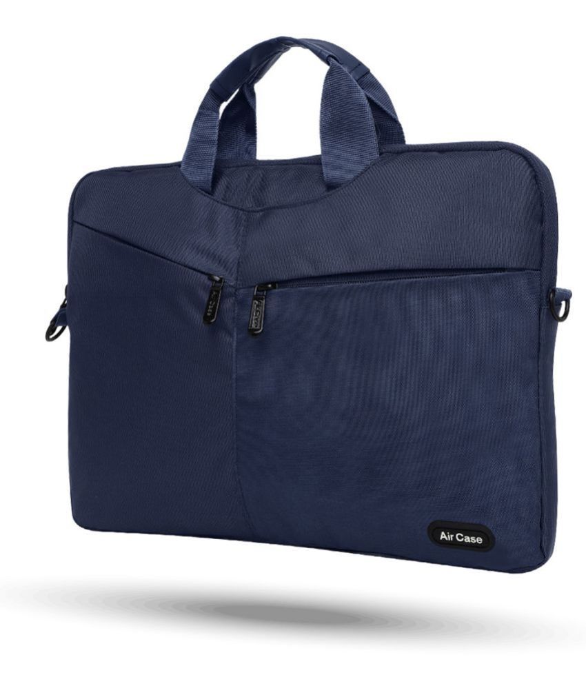     			Aircase - Blue Nylon Office Bag