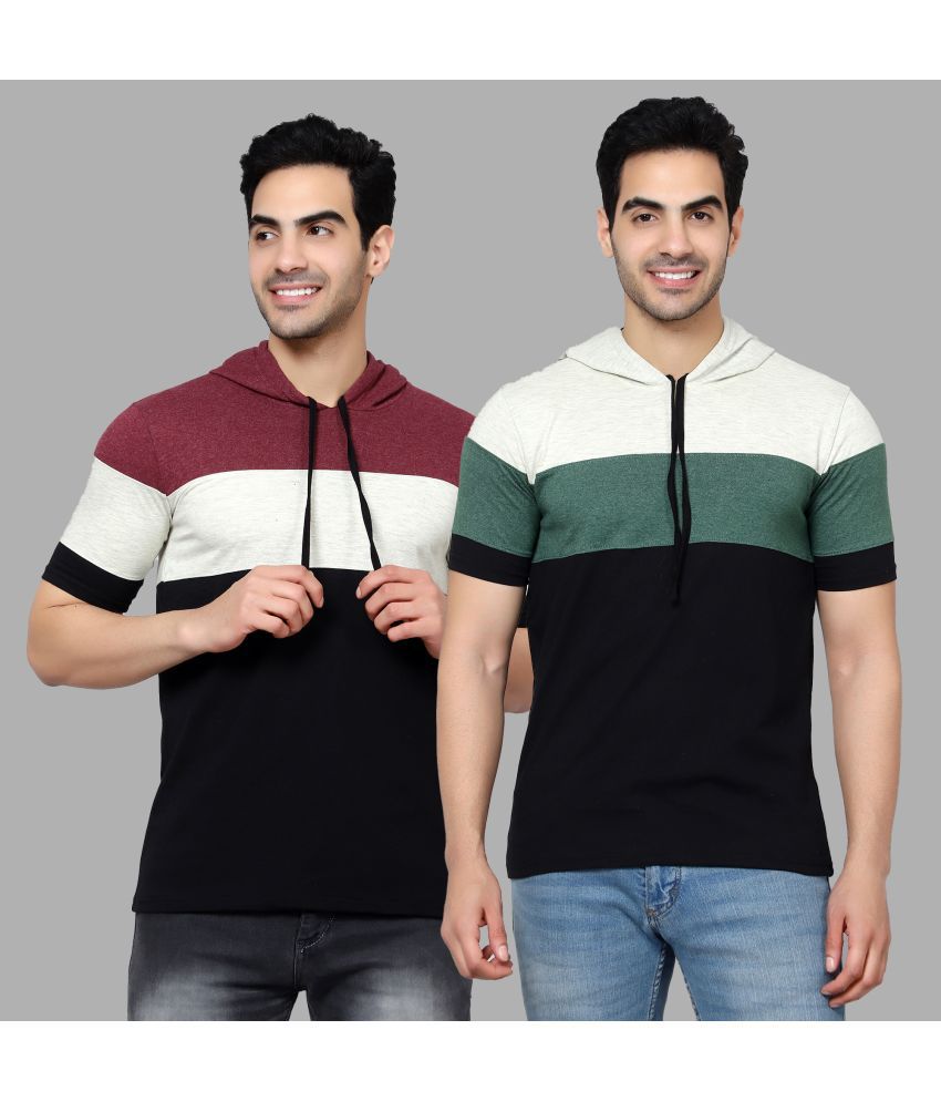     			Diaz - Multicolor Cotton Blend Regular Fit Men's T-Shirt ( Pack of 2 )