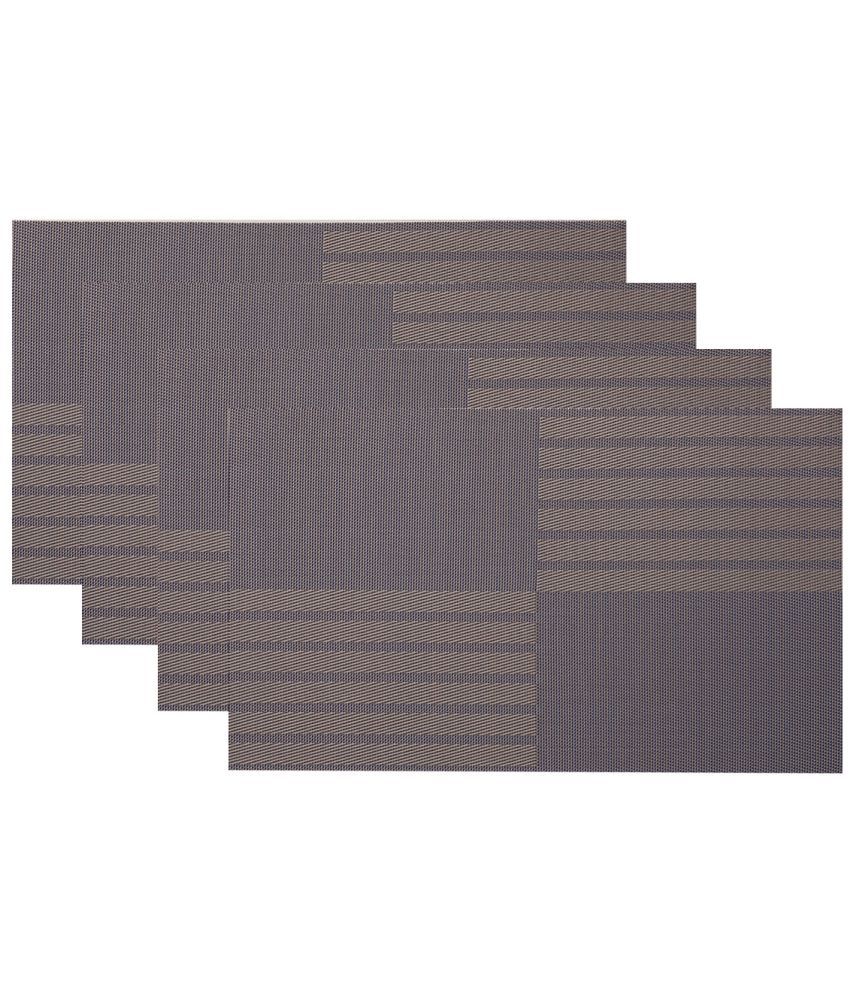     			HOKIPO PVC Horizontal Striped Rectangle Table Mats 45 cm 30 cm Pack of 4 - Violet