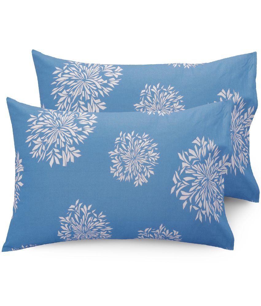     			Huesland - Regular Blue Cotton Pillow Covers 68X43 ( Pack of 2 )