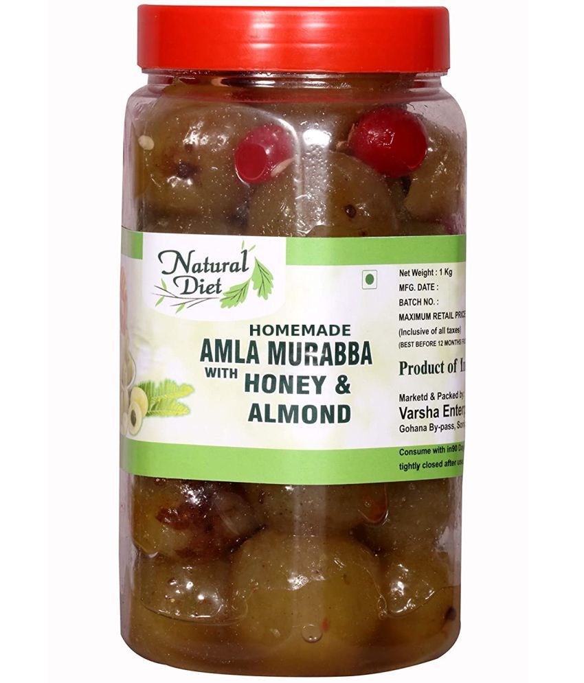     			Natural Diet HomeMade Honey AMLA MURABBA with Almonds 1kg (The Orignal Love is Eating Grandma's Food) Pickle 1 kg