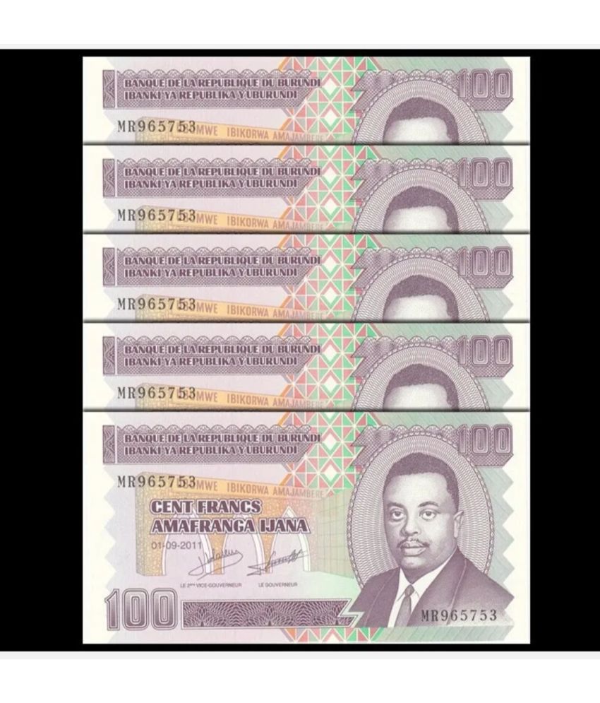     			SUPER ANTIQUES GALLERY - BURUNDI 100 FRANCS NOTE IN TOP GRADE 5 Paper currency & Bank notes