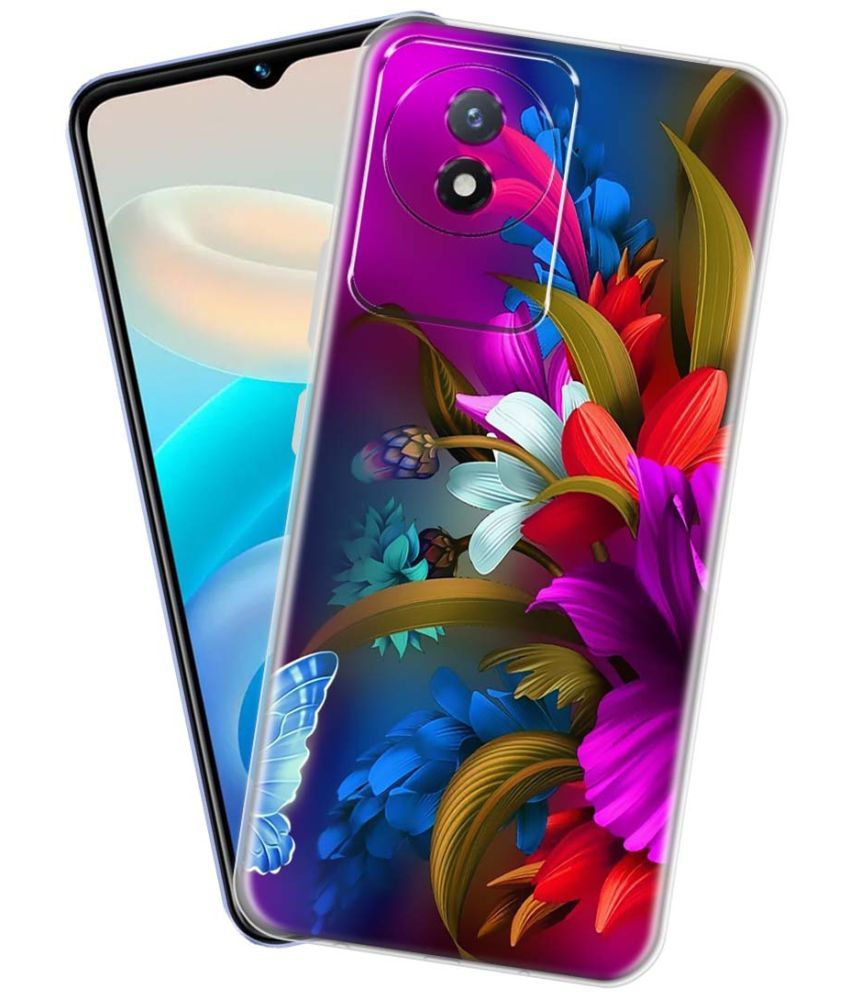     			NBOX - Multicolor Silicon Printed Back Cover Compatible For Vivo Y02 ( Pack of 1 )