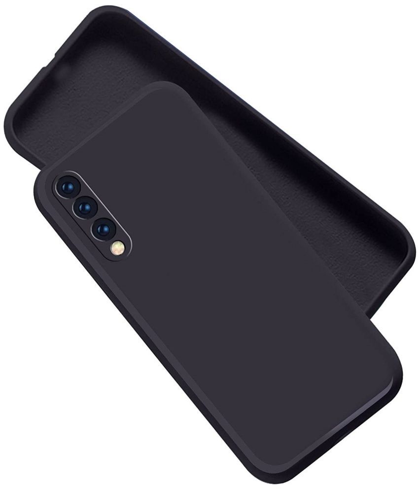     			Case Vault Covers - Black Silicon Plain Cases Compatible For Samsung Galaxy A50s ( Pack of 1 )