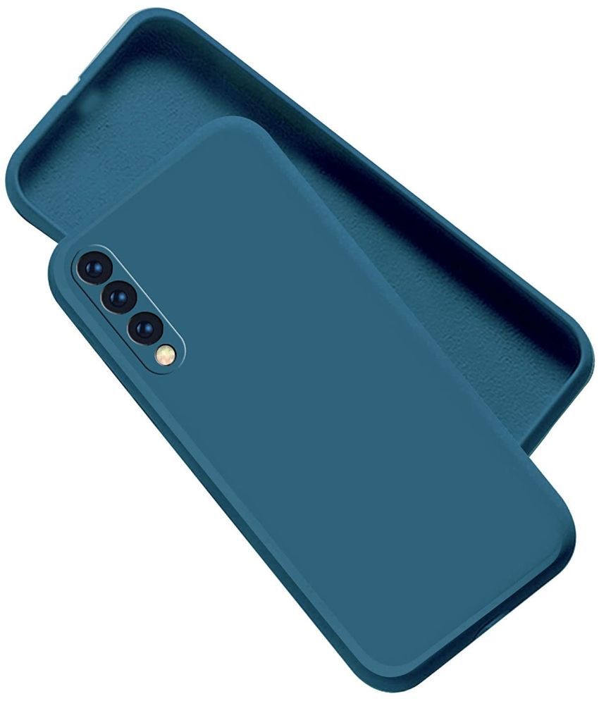     			Case Vault Covers - Blue Silicon Plain Cases Compatible For Samsung Galaxy A50s ( Pack of 1 )