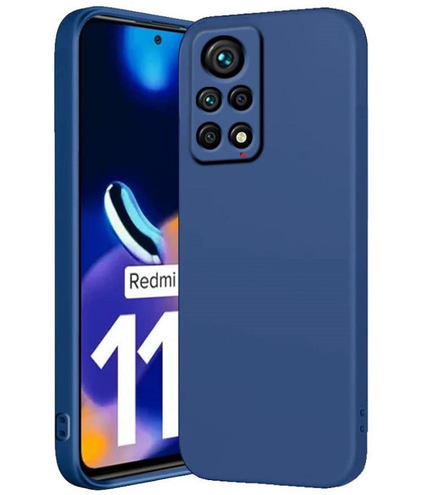     			Case Vault Covers - Blue Silicon Plain Cases Compatible For Xiaomi Redmi Note 11 Pro ( Pack of 1 )