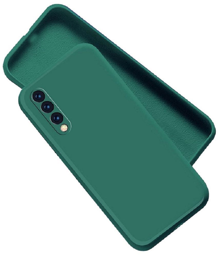     			Case Vault Covers - Green Silicon Plain Cases Compatible For Samsung Galaxy A50s ( Pack of 1 )