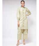 Pannkh - Green Polyester Women's Straight Kurti ( Pack of 1 )