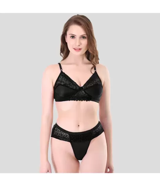 Women's Cotton Lace Net Lingerie Set | Bra & Panty Set | Women's Innerwear  Set - Pack of 1