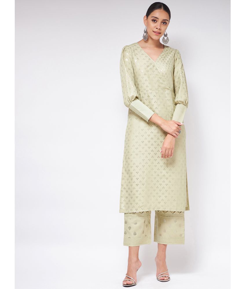     			Pannkh - Green Polyester Women's A-line Kurti ( Pack of 1 )