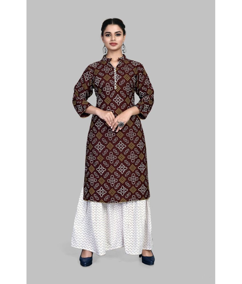     			SVG - Brown Straight Rayon Women's Stitched Salwar Suit ( Pack of 1 )