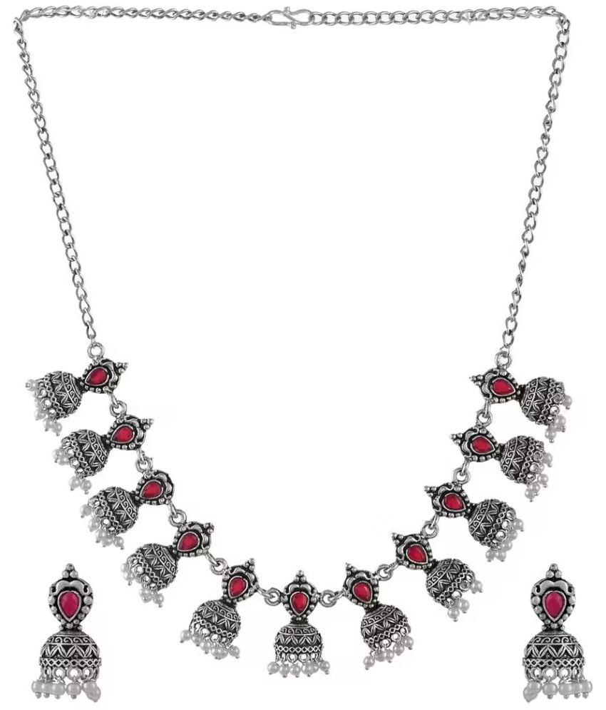     			Sunhari Jewels - Silver Alloy Necklace Set ( Pack of 1 )