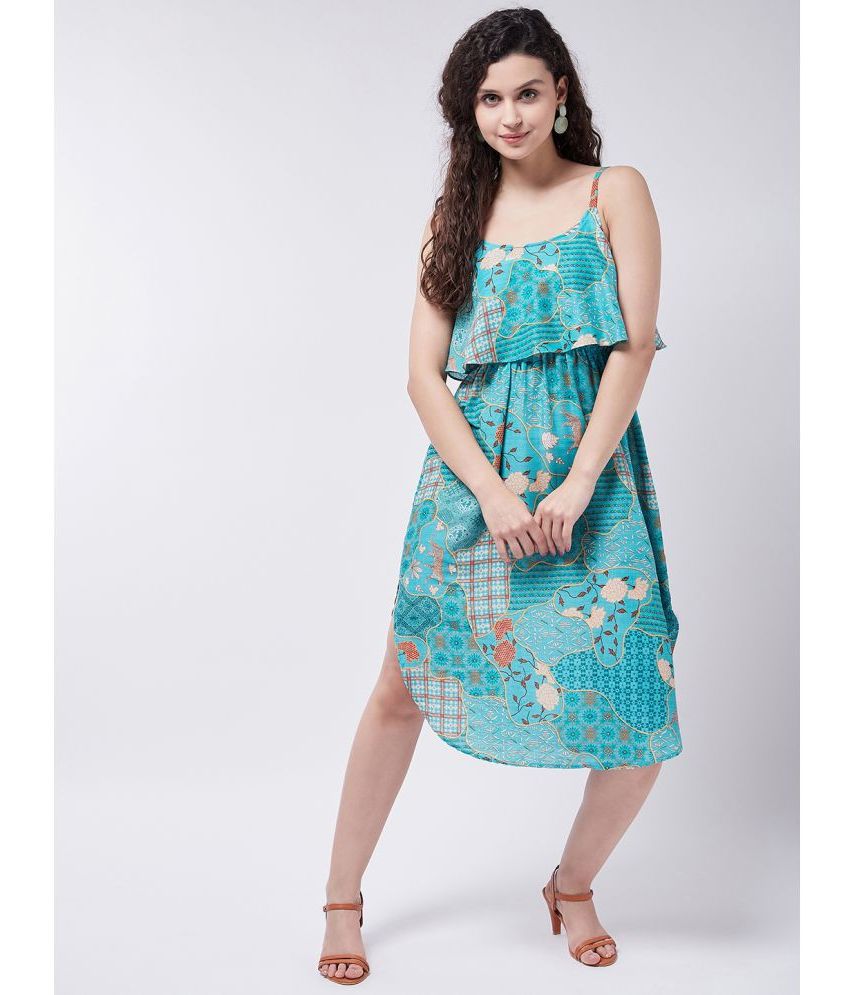     			Zima Leto - Turquoise Polyester Women's Fit & Flare Dress ( Pack of 1 )