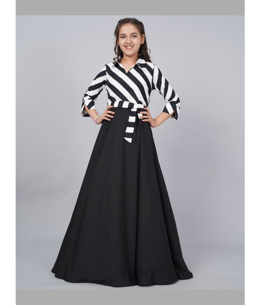     			Aarya Designer - Black Crepe Girls Fit And Flare Dress ( Pack of 1 )