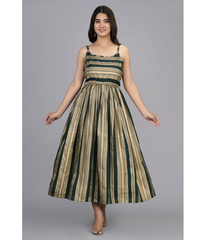     			Aurelisa - Green Rayon Women's Fit & Flare Dress ( Pack of 1 )
