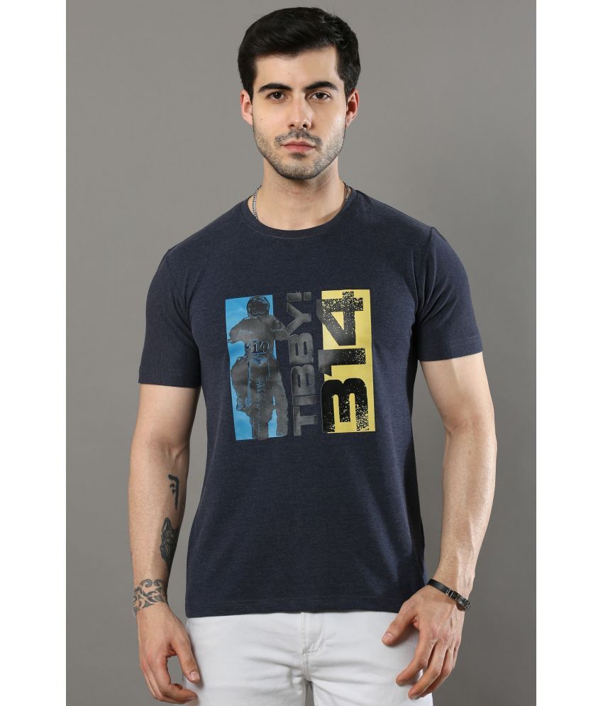     			Cool Colors - Navy Blue Cotton Regular Fit Men's T-Shirt ( Pack of 1 )