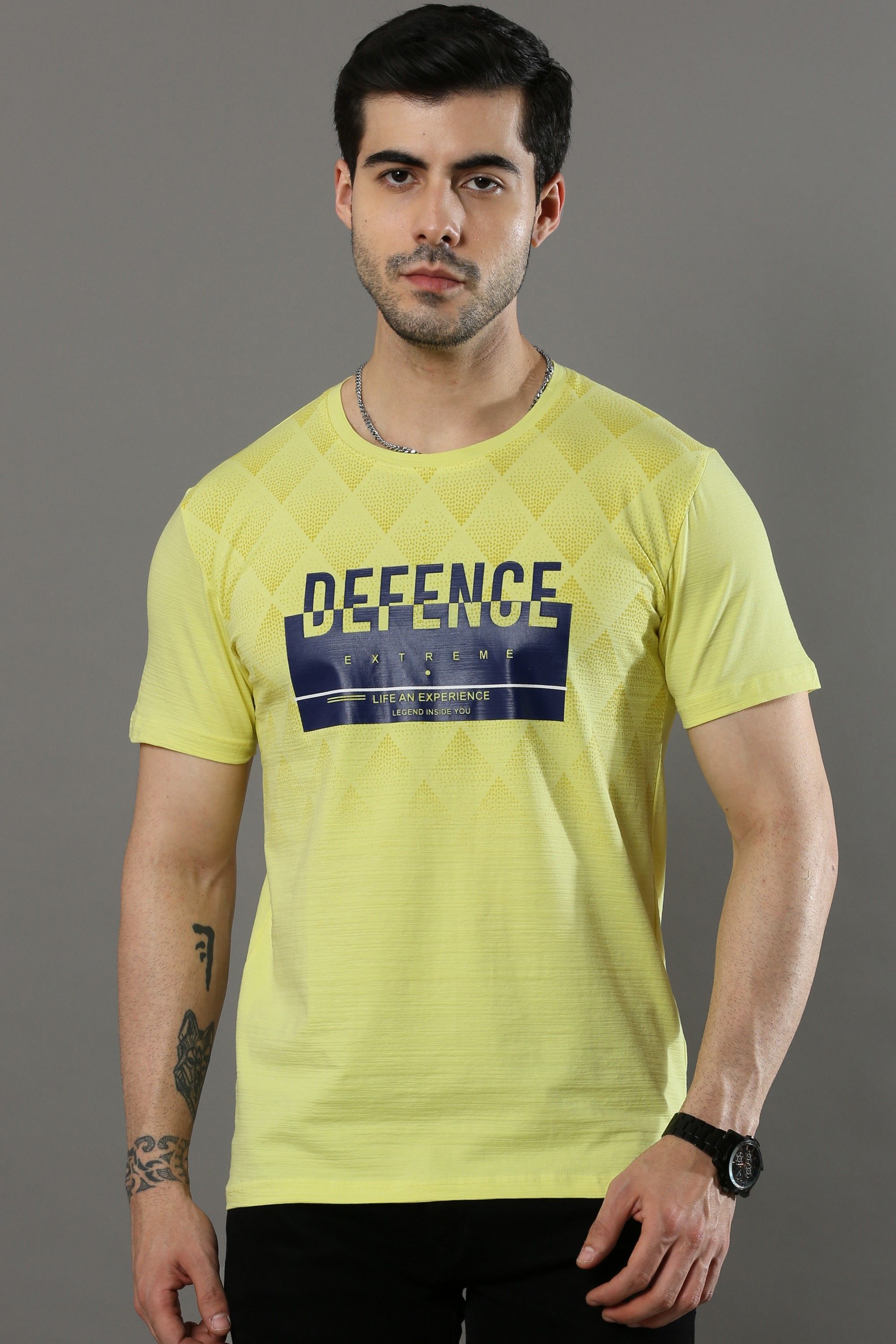     			Cool Colors - Yellow Cotton Regular Fit Men's T-Shirt ( Pack of 1 )