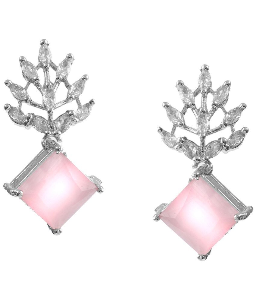     			Jewar Mandi - Light Pink Danglers Earrings ( Pack of 1 )