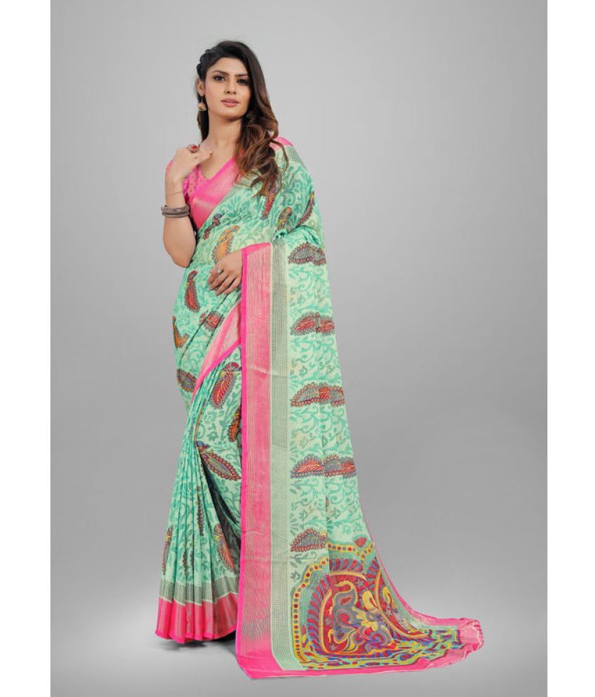     			Sitnjali Lifestyle - Multicolour Brasso Saree With Blouse Piece ( Pack of 1 )