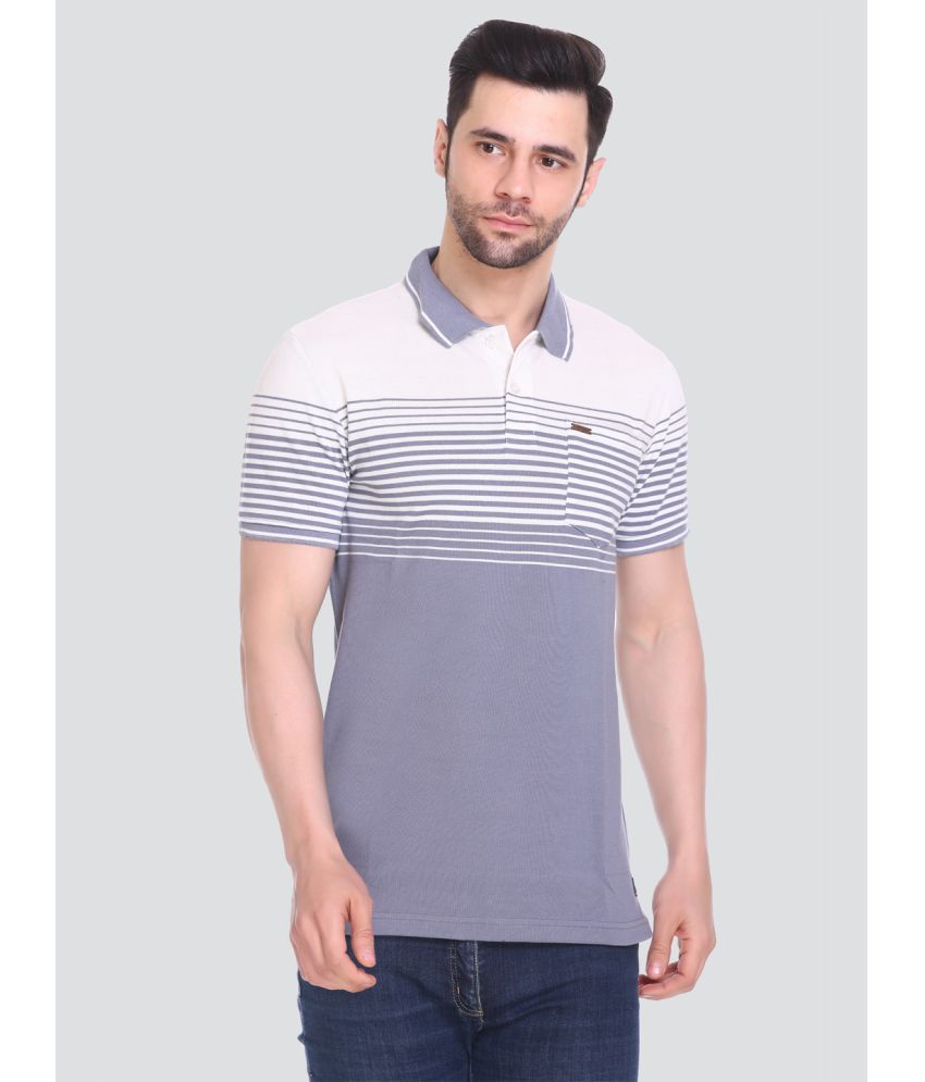     			TK TUCK INN - Grey Cotton Blend Regular Fit Men's Polo T Shirt ( Pack of 1 )
