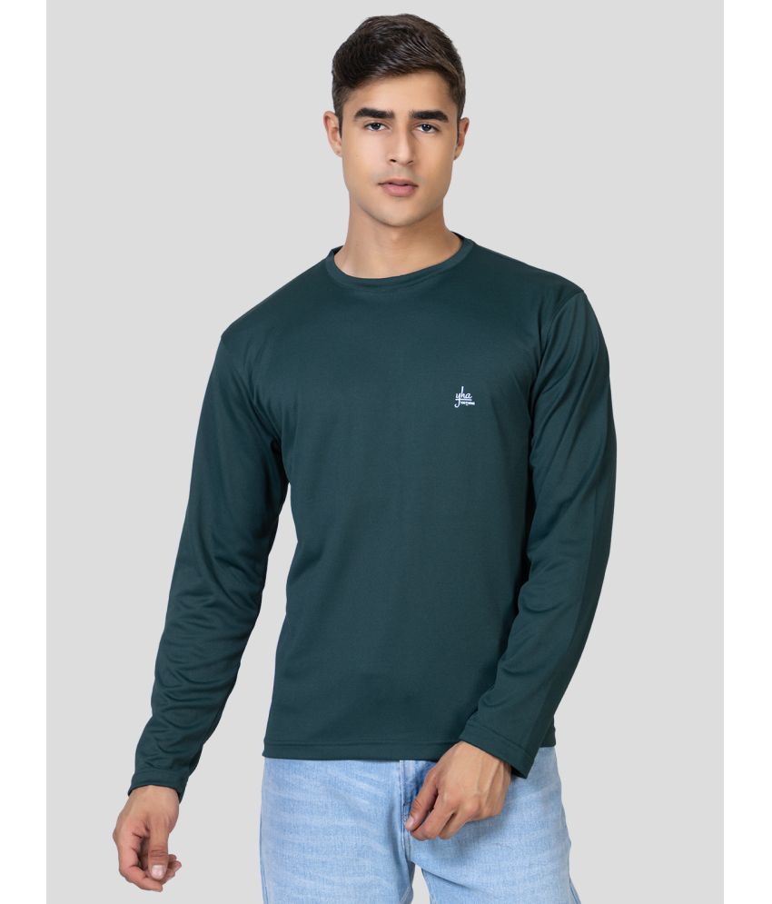     			YHA - Dark Green Cotton Blend Regular Fit Men's T-Shirt ( Pack of 1 )