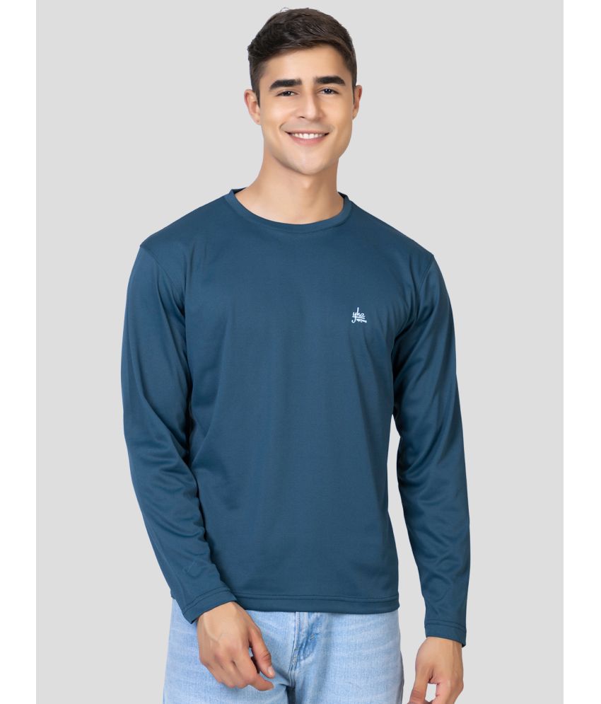     			YHA - Teal Blue Cotton Blend Regular Fit Men's T-Shirt ( Pack of 1 )