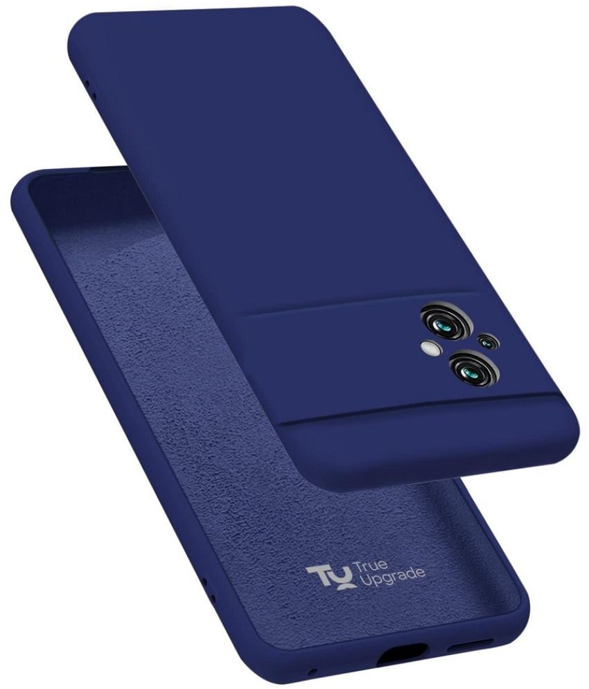     			Case Vault Covers - Blue Silicon Plain Cases Compatible For Poco M5 ( Pack of 1 )