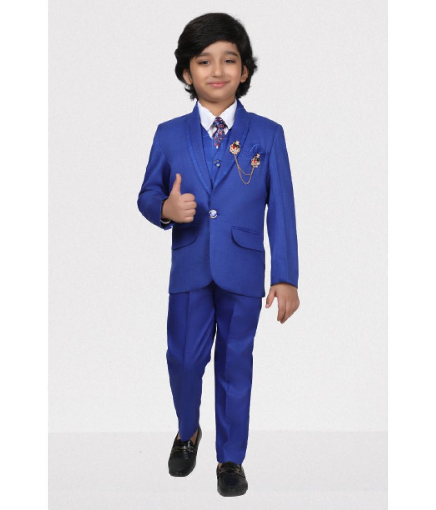     			DKGF Fashion - Blue Polyester Boys Suit ( Pack of 1 )