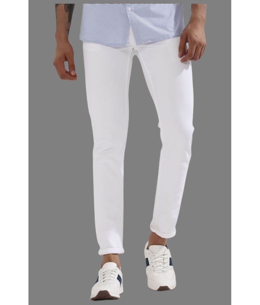     			HALOGEN - White Denim Slim Fit Men's Jeans ( Pack of 1 )