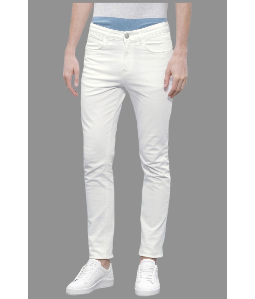     			HALOGEN - White Denim Skinny Fit Men's Jeans ( Pack of 1 )