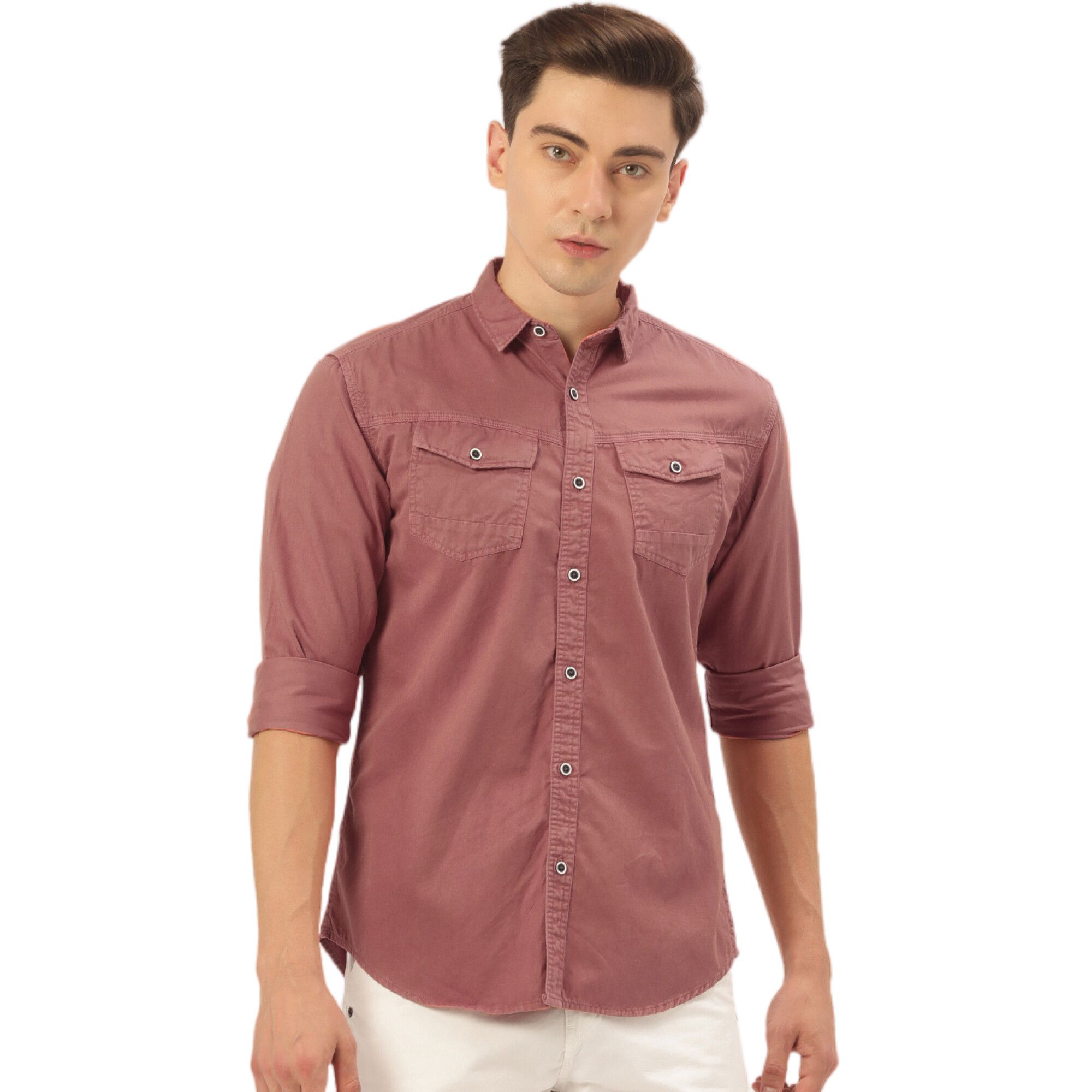     			IVOC - Peach 100% Cotton Regular Fit Men's Casual Shirt ( Pack of 1 )