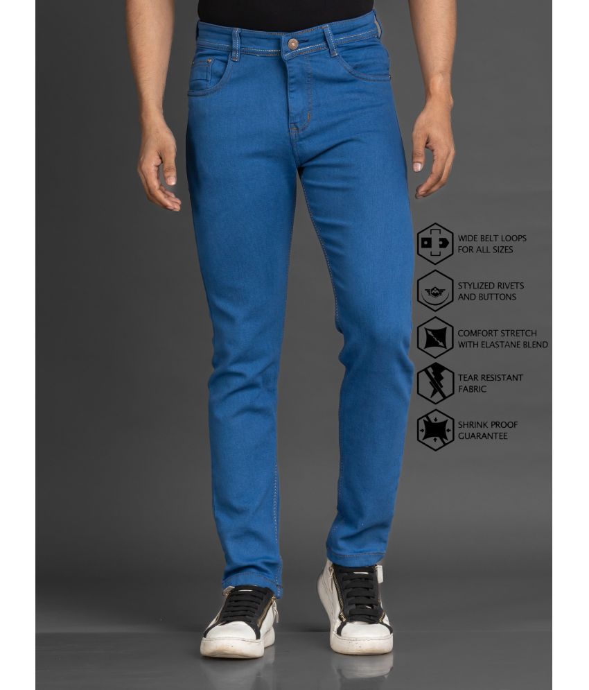     			L,Zard - Blue Denim Regular Fit Men's Jeans ( Pack of 1 )