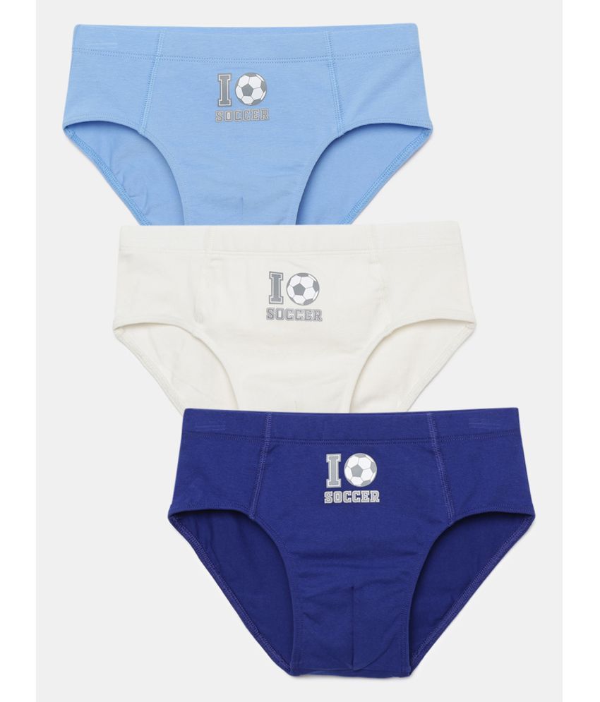     			Pack of 3 Mackly Cotton Blend Boys Briefs ( Blue )